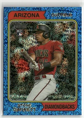 2023 Topps Heritage #210 Stone Garrett Chrome Blue Sparkle Refr RC ☘️139 - Image 1 of 2