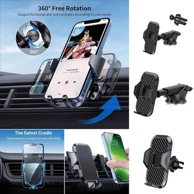 360° Universal Air Vent Mobile Phone Holder In Car Stand Cradle Mount GPS iPhone - Image 1 of 4