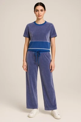 Vintage Sonia Rykiel Velour Sweater Pant Set Size Small Ribbed Hem Sleeve 90s - Image 1 of 4