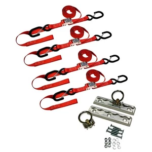 4PK 1"x6' bucles suaves leva hebilla correas con 2PK 6" L-Track para motocicletas ATV - Imagen 1 de 7