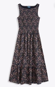 Draper James Damen Zaunkönig gesmoktes Midi 2XX Kleid Twilight Ranken Muster ärmellos - Bild 1 von 6