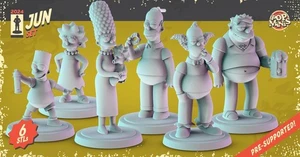 The Cartoon Springfield Family - POP MINIS 28mm 32mm Scale Miniatures - Bild 1 von 8