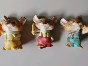 Vintage Homco Home Interior Harvest Mouse Figurines Set Of 3 #5601 - Picture 1 of 6