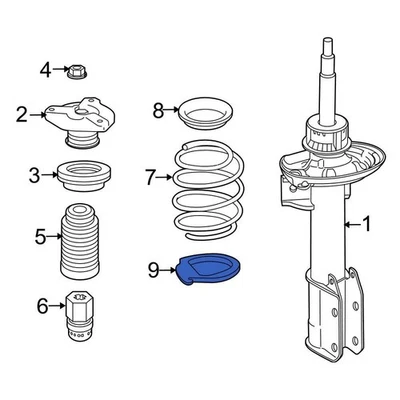 For Mercedes-Benz E400 15-17 Mercedes-Benz Lower Coil Spring Insulator Foto 1 de 4