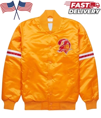 Chaqueta universitaria de béisbol de satén naranja vintage de los 80 para hombre Foto 1 de 4
