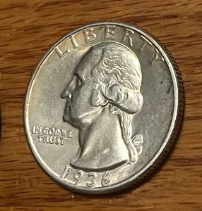 1936-d Washington Quarter, AU / UNC, seltenes Datum & Erhaltung - Bild 1 von 6