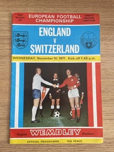 1971 England v Switzerland Football Programme November 10th - Picture 1 of 3