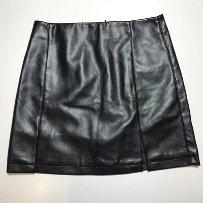 Nuevo con etiquetas Minifalda Miss Selfridge para mujer 4 imitación cuero dobladillo dividido noche discotecas Foto 1 de 4