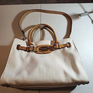 MICHAEL KORS HAMILTON ECRU CREAM CANVAS LARGE TOTE+HAND,SCHULTERTASCHE+GELDBÖRSE Neu ohne Etikett - Bild 1 von 16