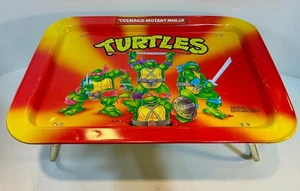 TMNT 1988 TEENAGE MUTANT NINJA TURTLES Metall TV Abendessen Snack Runde Tablett Mirage - Bild 1 von 6