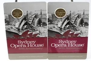 2013 Sydney Opera House $1 Uncirculated Coin On Card X2 - Picture 1 of 5