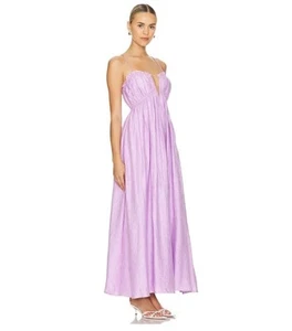 Revolve Line & Dot Size S Lylac Maxi Dress Milkmaid Empire Waist Peasant Purple - Picture 1 of 8