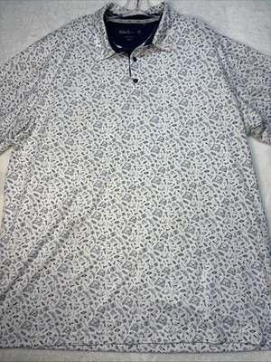 Мужская рубашка для гольфа Walter Hagen 11 размер 2 XLTall белая с узором на день отца - Изображение 1 из 4