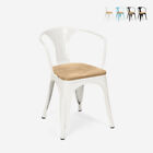Lix stuhl industrie-design bar küche stahl holz arm light