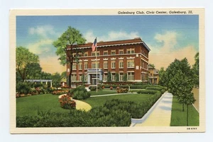 Galesburg Club, Civic Center, Galesburg, Illinois Color Postcard - Picture 1 of 2