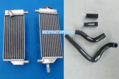 Black Aluminum Radiator + Hose For 1992-1996 Honda CR250 CR250R 1993 1994 1995 - Image 1 of 4