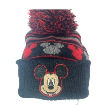 Disney Mickey Bordado Gráfico Orejas de Ratón Pom Pom Gorro Sombrero Juvenil 2T-5T Foto 1 de 4