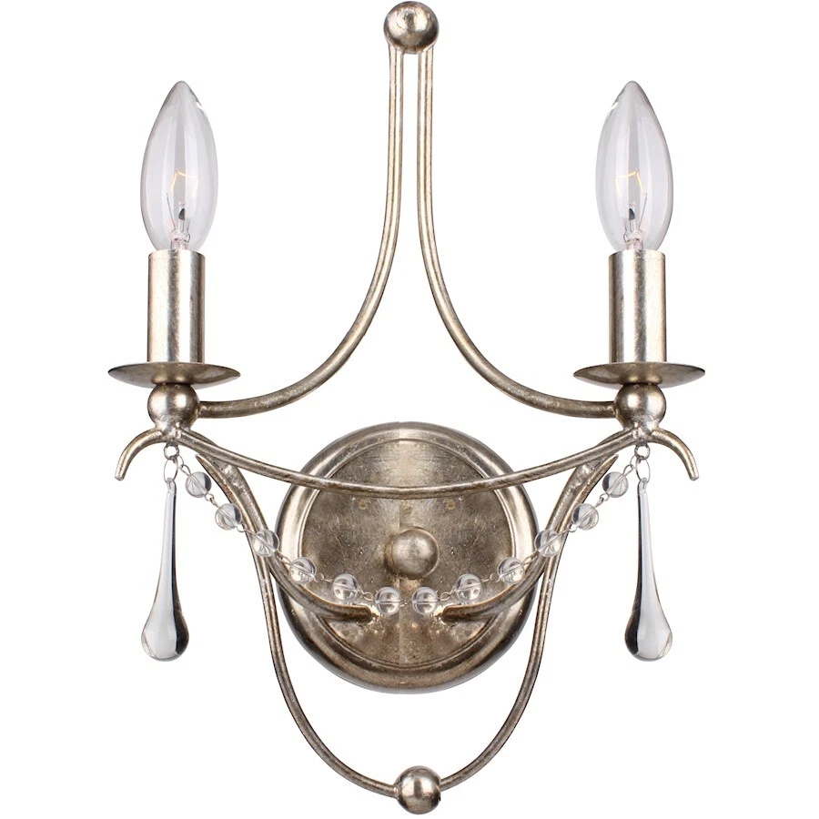 Crystorama Metro 2 Light Antique Silver Sconce III - 422-SA - Image 1 of 1