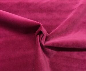 BALLARD DESIGNS QUEENS VELVET MAGENTA PINK SOLID CUSHION FABRIC BY THE YARD 54"W