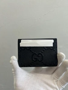 Neu authentisch Gucci Micro Jumbo schwarz rot grün Leder Kartenetui Etui GG - Bild 1 von 3