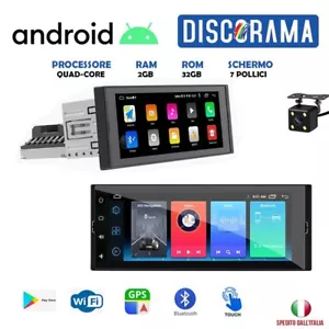 AUTORADIO 7" POLLICI ANDROID 1 DIN 2GB RAM 32GB STEREO AUTO BLUETOOTH WIFI GPS - Foto 1 di 9