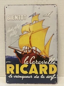 La Caravels Richard Sign Bientot Liquor Tin Metal Sign Bar ManCave Ship - Picture 1 of 1