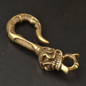 1 PC Solid Brass Keychain  EDC Creative Brass Hanging Hook Keychain Tool - Picture 1 of 9