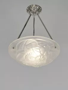 DEGUE : A 1930 ART DECO PENDANT ... muller era chandelier France lamp - Picture 1 of 9