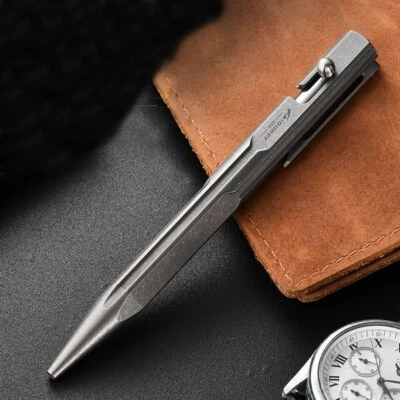 Bolígrafo de acción con perno de titanio EDC bolígrafo de bolsillo oficina comercial escritura regalo Foto 1 de 4