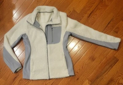 XERSION белый / серый флисовая куртка полный молнии размер S женщин - Изображение 1 из 4