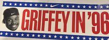 Vintage 1996 Ken Griffey Jr. Nike "Griffey in '96" Presidential Bumper Sticker