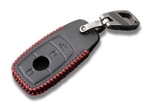 Leather Car Key Cover For Mercedes Benz AMG 2022 E Class W213 Smart Key Chain