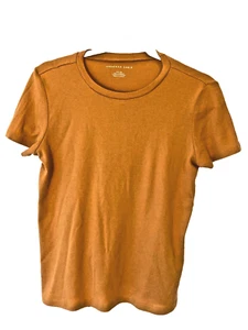 American Eagle Women’s T Shirt Size Small Mustard yellow - Picture 1 of 14