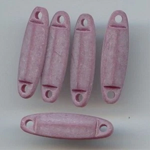  36 VINTAGE LILA MATT ACRYL 31x9mm OVAL 2 LOCH VERBINDER ANHÄNGER PERLEN 6113 - Bild 1 von 1