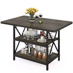 47" Dining Room Table Rectangle Dining Table Kitchen Table Rustic Dinner Table - Picture 1 of 18