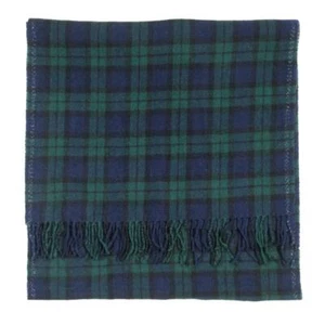 J.CREW Schal Tuch Wollmischung kariert Quadrate 74" x 20" marineblau & grün hergestellt in ITALIEN - Bild 1 von 3