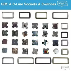CBE C-Line 12V 240V USB Enchufe Interruptor de Luz Marco TV Caravana Autocaravana VW Cámper - Imagen 1 de 33