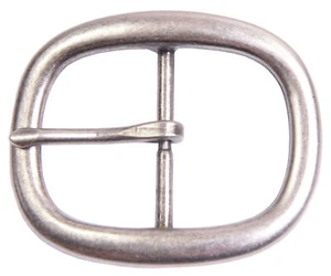 Antike silberne ovale Mittelstegschnalle - passt 1-1/2" Gürtel - Bild 1 von 1