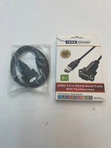 2 Tera Grand USB 2.0 to RS232 Serial DB9 Cable w/FTDI chip, 3FT Male Thumbscrews - Picture 1 of 4