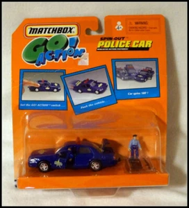 1999 Matchbox Go! Action Spin-Out Sheriff Police Car w Riot Gear New OS #Z489 - Picture 1 of 5
