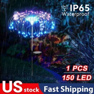 150 LED Solar Firework Lights Outdoor Waterproof Path Lawn Garden Decor Lamp - Picture 1 of 11