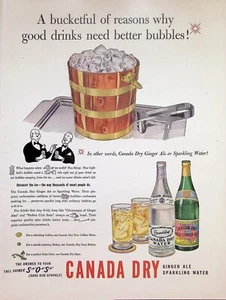 Vintage 1940er Printwerbung ~ Canada Dry Ginger Ale and Sparkling Water ~ - Bild 1 von 1