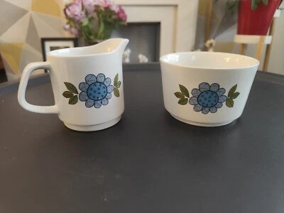 Vintage J & G Meakin Studio Topic Milk Jug And Sugar Bowl Large FREE UK POSTAGE  - Image 1 of 3