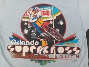 T SHIRT 1985 SUPERCROSS OF THE SOUTH ORLANDO Vintage Dirt Bike Motocross Shirt - Picture 1 of 20
