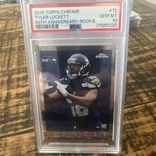 Tyler Lockett 2015 Topps Chrome Rc 80th Anniversary TL PSA 10 GEM MINT! Seahawks