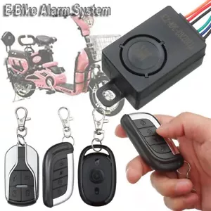 Bicycle Security With Two Remote Control E-Bike Alarm System Motorcycle Scooter - Picture 1 of 15