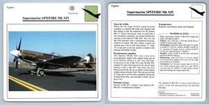 Supermarine Spitfire Mk XIV - Fighter - Warplanes Collectors Club Card - Picture 1 of 1