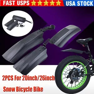 2PCs 20/26" Snow Bicycle Bike Front Rear Mud Guard Fenders for Fat Tire Mudguard - Picture 1 of 11