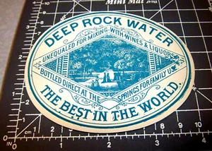 Vintage Original Etikett, 1865 Bürgerkriegszeit DEEP ROCK WATER Label, sehr RAR! - Bild 1 von 2