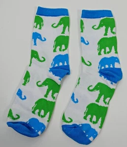 Boys Elephant Socks Junior Kids Crew Socks Animal Print Gift Colorful Printed - Picture 1 of 6